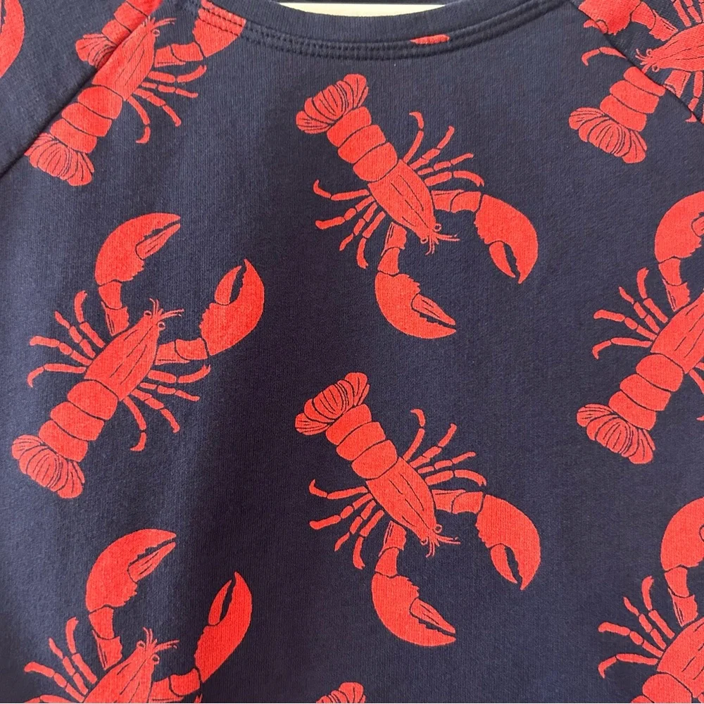 Old Navy long sleeve navy blue and red lobster print sweatshirt size 3T